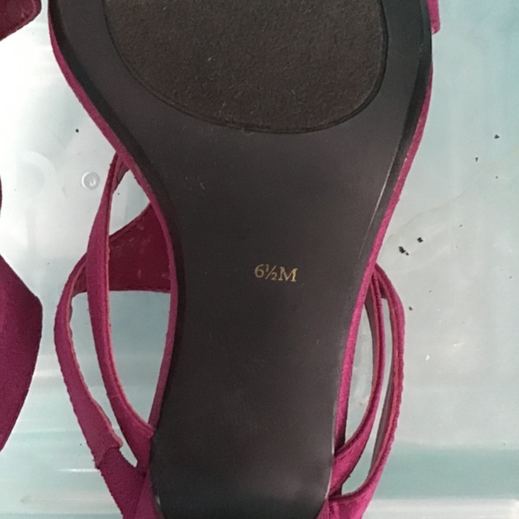 💚3/$25 Vintage 90s Ann Marino pink strappy sandal heels size 6.5 with 2” heels - Picture 5 of 6